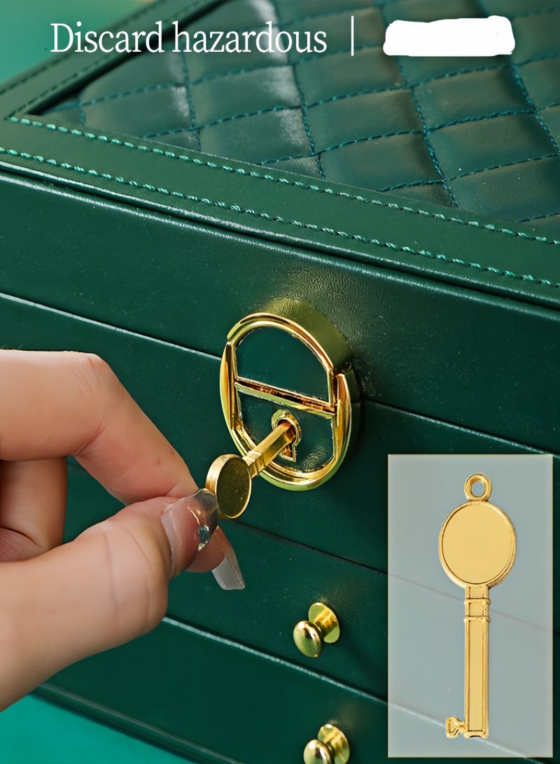 كيفن منظم صندوق المجوهرات للنساء والفتيات، منظم مجوهرات من 3 طبقات مع قفل ودرج، حامل مجوهرات محمول علبة شبكية قابلة للإزالة لتخزين حلقات القرط والقلائد والأساور والنظارات الشمسية - Image 4