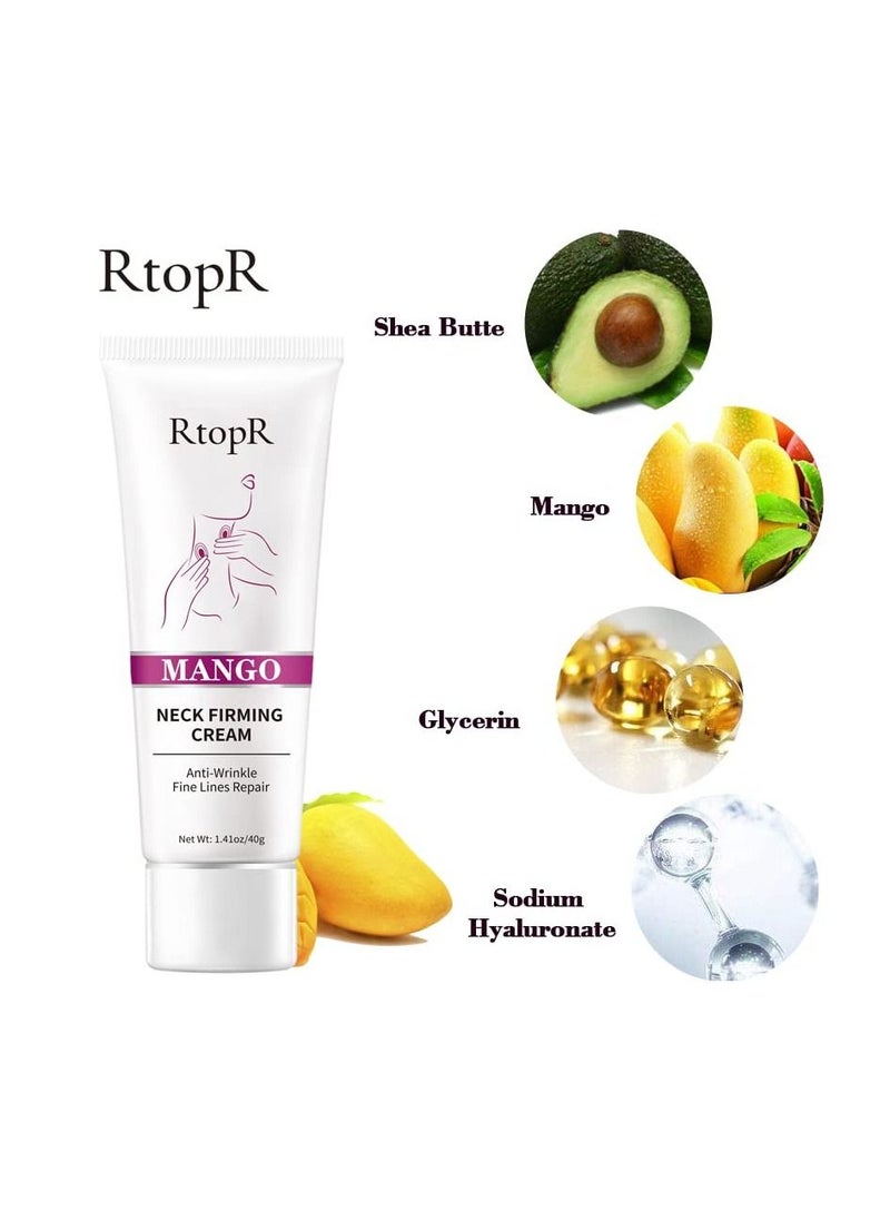 RtopR - Mango Neck Firming Rejuvenation Cream 40g Replenish Water & Reduce Fine Lines Moisture Balance & Neck Improvement Beauty Neck Cream For Neck & Decollate - Image 1
