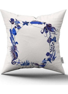 Cango Home Double Sided White Blue Marine Patterned Digital Printed Throw Pillow Cover CGH1124 