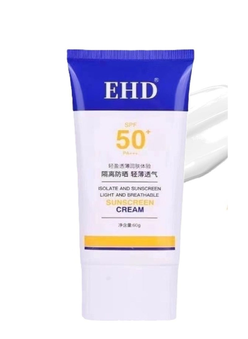 EHD Hydrocoagylation Fair Whitening Sunscreen Spf 50+ Pa+++  Mineral Tinted Crème  Sunscreen for Face, Face Sunscreen Moisturizer, Water Resistant And Non-Greasy Sunscreen, Daily UV Defense Sunscreen for All Type Skin (60g) - Image 1