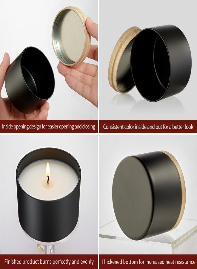 MGLIFEUL 4&8 oz Black & White & Rose Golden Empty Candle Tins cans Jars Containers Vessels with Lids for Making Candles Tins Container Vessels Envases Tarros Latas para Velas (Black,4oz,12Pcs) - Image 5