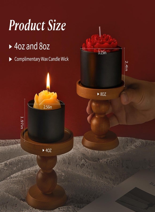 MGLIFEUL 4&8 oz Black & White & Rose Golden Empty Candle Tins cans Jars Containers Vessels with Lids for Making Candles Tins Container Vessels Envases Tarros Latas para Velas (Black,4oz,12Pcs) - Image 2