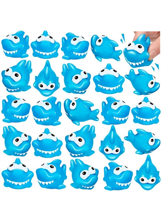 KFPPLXQ 25 Pcs Rubber Sharks for Kids, Bulk Squirting Shark Bath Toys Cute Small Squeak Sharks Party Favors Summer Bathtub Toy for Birthday Shower Classroom Pool Party Favors - Image 1