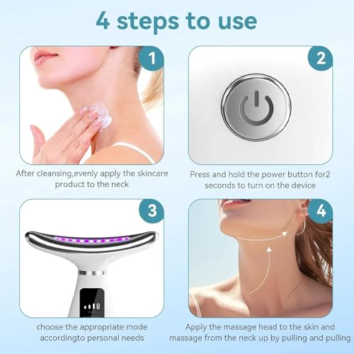 SHOPOGENIX 7-in-1 Beauty Massager for Face and Neck Based on Thermal and 3-Speed VibrationTechnologies for Skin Care Firm Tightening and Smooth For all skin type. - Image 5