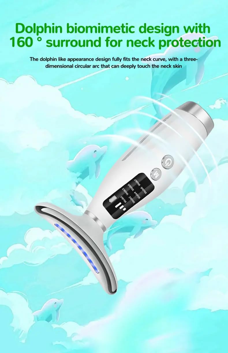 SHOPOGENIX 7-in-1 Beauty Massager for Face and Neck Based on Thermal and 3-Speed VibrationTechnologies for Skin Care Firm Tightening and Smooth For all skin type. - Image 4