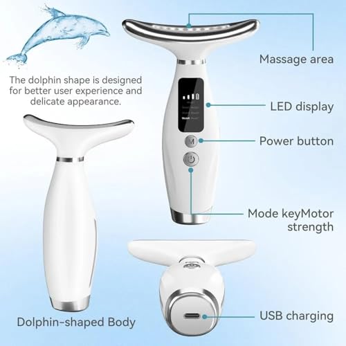 SHOPOGENIX 7-in-1 Beauty Massager for Face and Neck Based on Thermal and 3-Speed VibrationTechnologies for Skin Care Firm Tightening and Smooth For all skin type. - Image 3