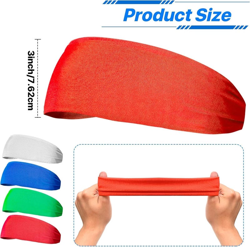 HZYH 4 Pcs Boys Headbands, Athletic Sweatbands, Lightweight & Breathable for  Sports - Image 2
