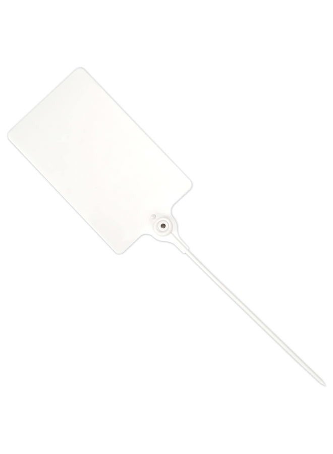 LeadSeals 100 Plastic Tags Shipping Tags Water Proof Tags for Labeling Shipping Labels Security Seals Writable Marker Ties Hanging Tags Storage Tag with One Marker Pen (White) - Image 4