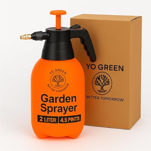 Yo Green 2L Spray Pump for Plants | Garden Sprayer with Adjustable Brass Nozzle | Plastic Water Spray Bottle for Gardening, Car & Bike Wash | Leak-Proof Plant Watering Pump, Easy-Fill Water Sprayer - Image 1