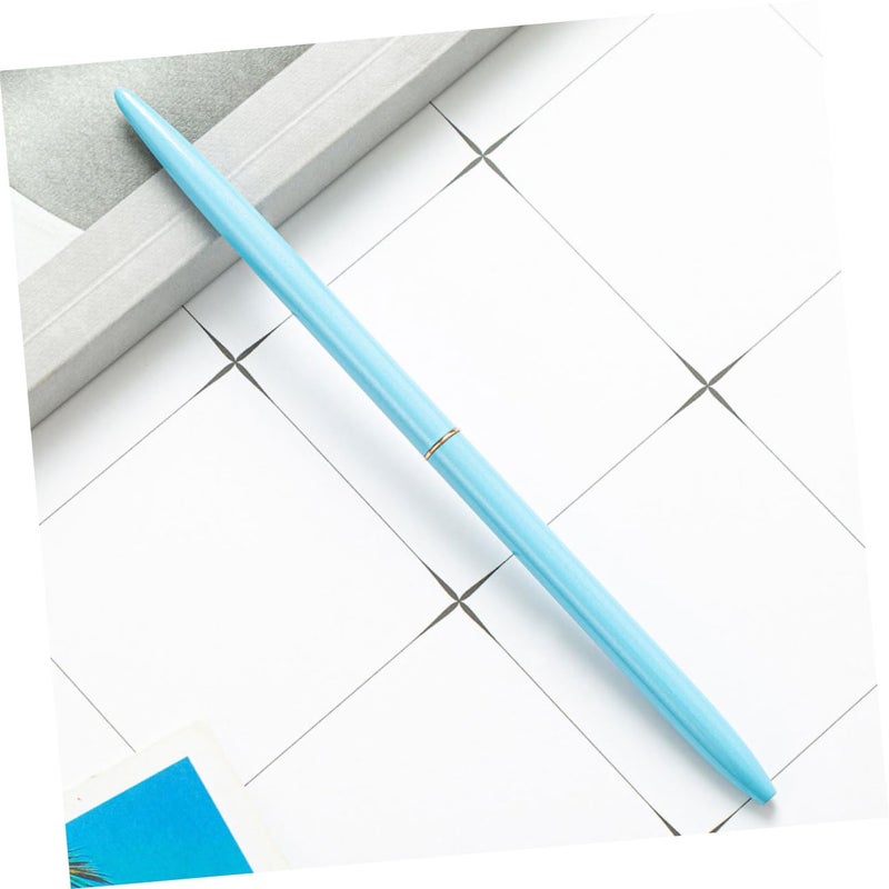 6Pcs Metal Ballpoint Pen Set Rose Gold Silver Blue Black Smooth Writing For Office Business - Image 4