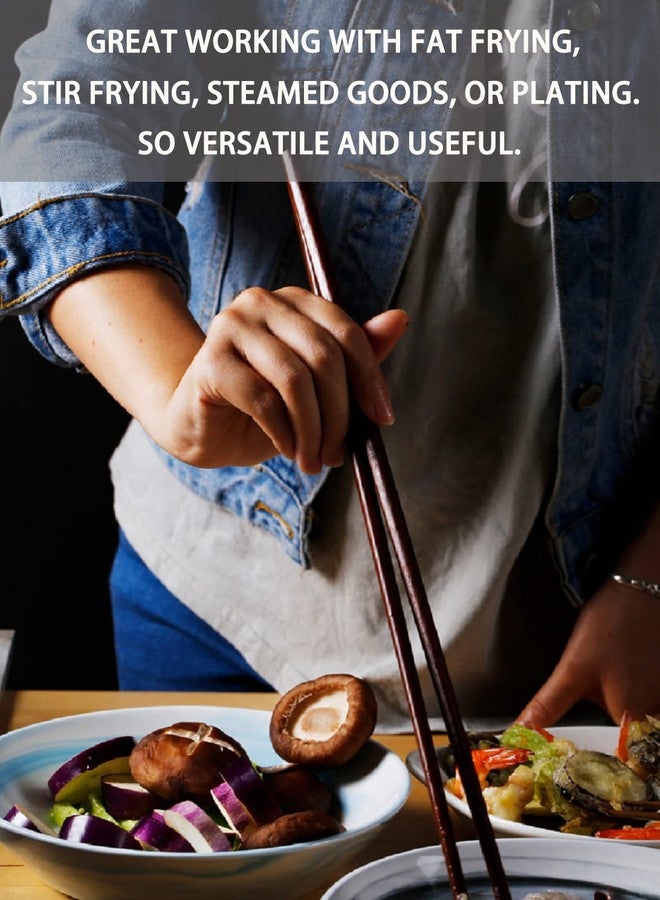 Donxote 6-Pairs 16.5-Inch Wooden Cooking Chopsticks Set - Long Reusable Chopsticks for Wok Cooking, Noodle Frying, and Asian Deep-Frying - Ideal for Kitchen Use - Image 4