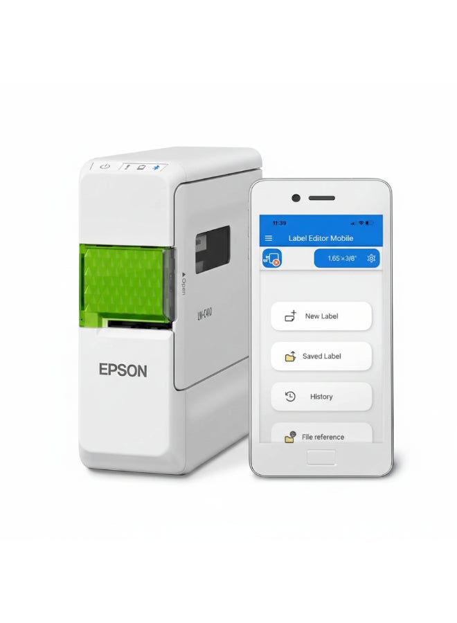 EPSON LabelWorks LW-C410 Lightweight Label Printer, Compatible with Label Editor Mobile, Epson's free Mobile App, White - Image 2