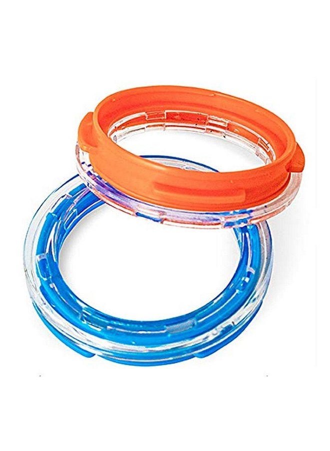 فيربلاست أنبوب لعب قفص الهامستر من فيربلاست | قطعة حلقة توصيل بلاستيكية من قطعتين، قطر 2.4 بوصة، أزرق وبرتقالي - Image 1