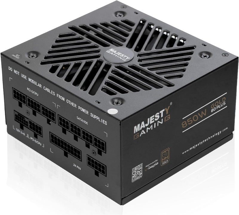 Majesty 850W Gold Power Supply Supports RTX 50 Fully Modular Low Noise - ATX 3.1 & PCIe 5.1 Compatible - 105° Japanese Capacitors - 80+GOLD Efficiency - Standby Support - 10 Year Warranty - Image 1