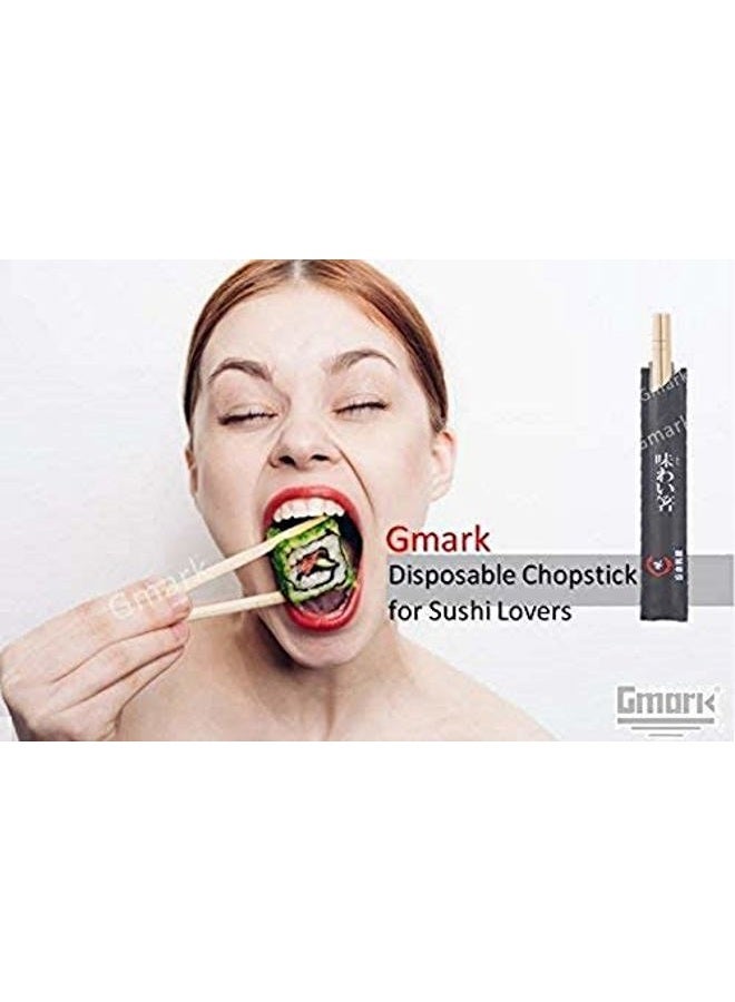 Gmark Disposable Chopsticks Pack of 100 Pair, 9 Japanese Style Sleeved Sushi Chopsticks by GM1038 - Image 3