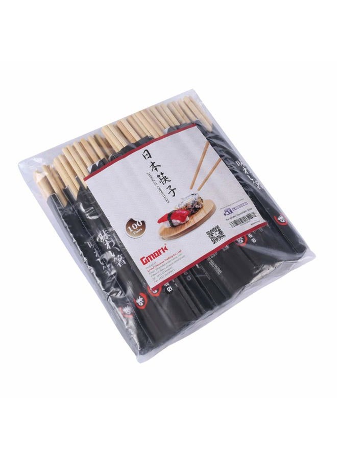 Gmark Disposable Chopsticks Pack of 100 Pair, 9 Japanese Style Sleeved Sushi Chopsticks by GM1038 - Image 2