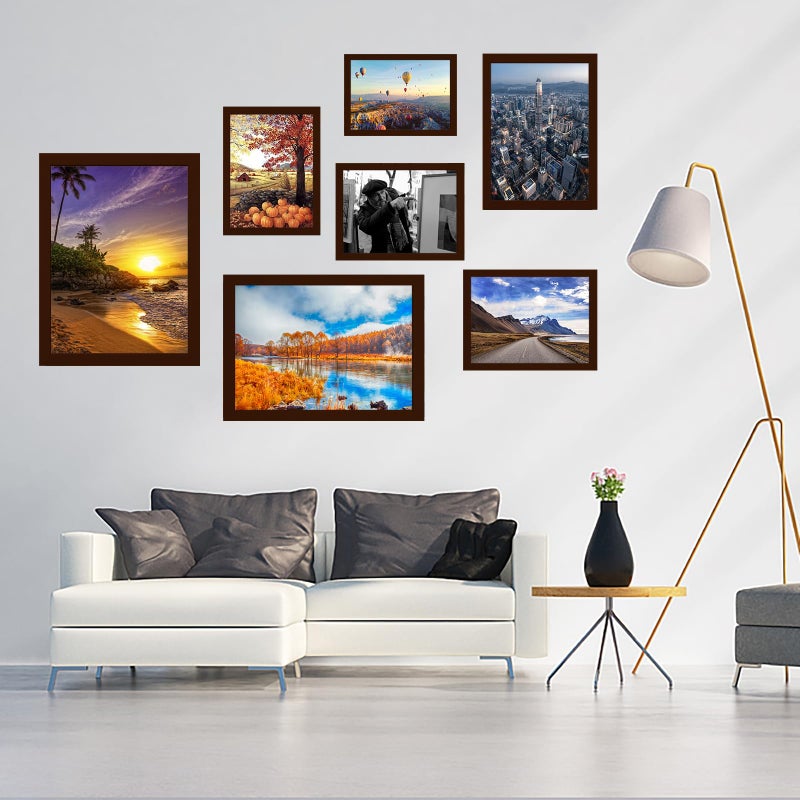 Soniuong 10x14 inch Wood Picture Frames for Wall Hanging Diamond Painting Frames Rectangle Baby Scan Picture Frame for Family Walls Decoration Anniversary Wedding Christmas Halloween Shower Certificate (Brown) - Image 5