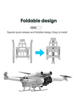 Generic Suitable for DJI Mini 3 Pro Landing Gear Foldable Height Extension Legs Drop and Scratch Resistant and Protection Drone Accessories Tripod Head Drop Cushion Training Frame  - Image 5