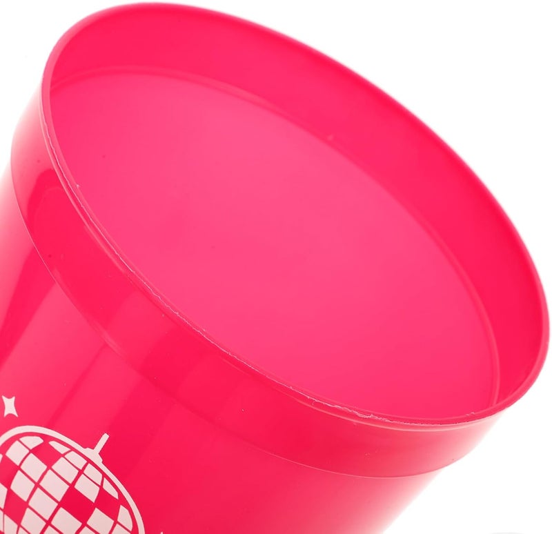 10oz Plastic Beverage Cups 10pcs Multi-use Disco Party Drinking Cups in White and Fuchsia for Festival Bar Beach and Wedding Party Use - Image 3