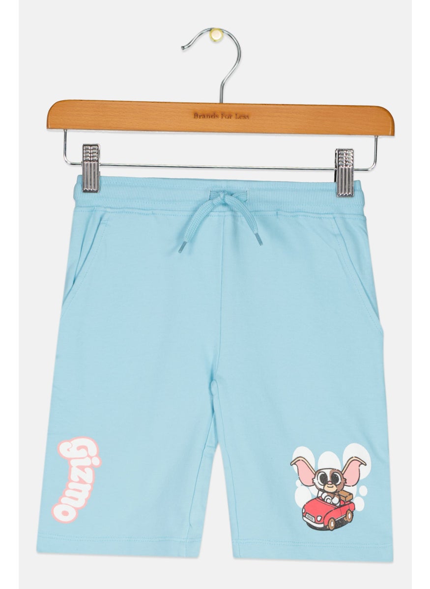 Gremlins Kids Girl Graphic Printed Shorts, Crystal Blue  - Image 1