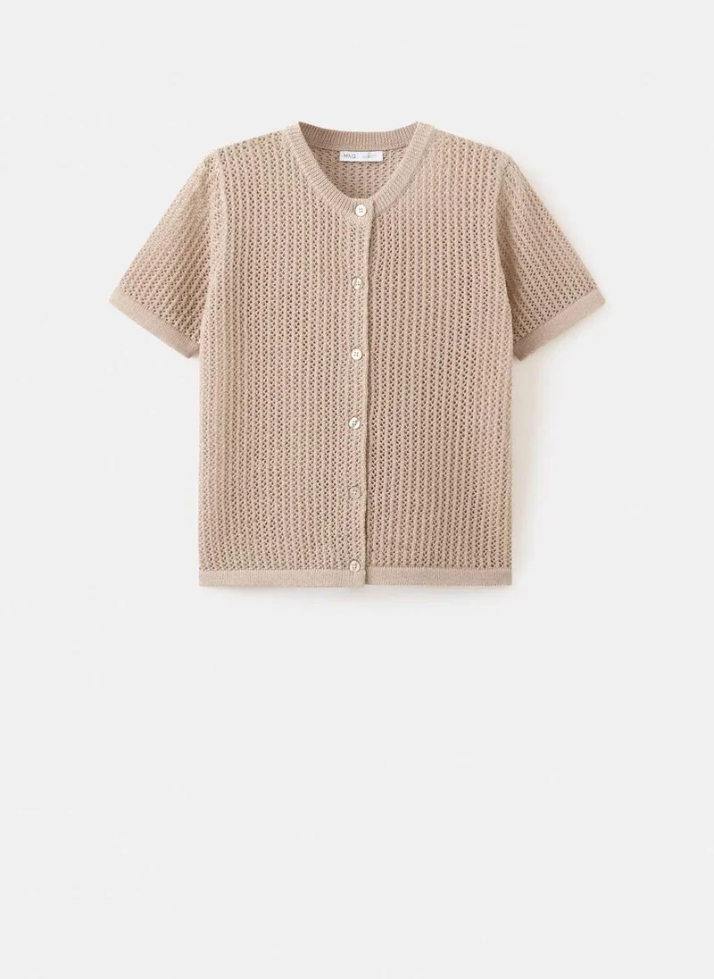 MANGO  Short-sleeved openwork knitted cardigan for Women | Best Price UAE
