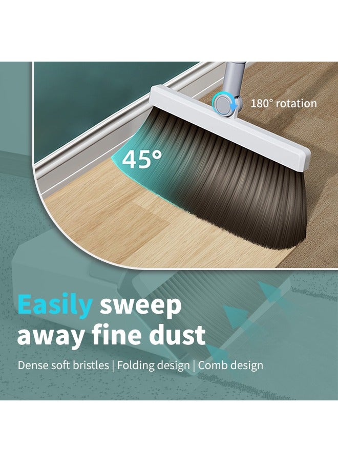 Stand Up Broom and Dustpan，Foldable Floor Cleaning Tools, For Sweeping Indoor, 180° Rotation Design - Image 3