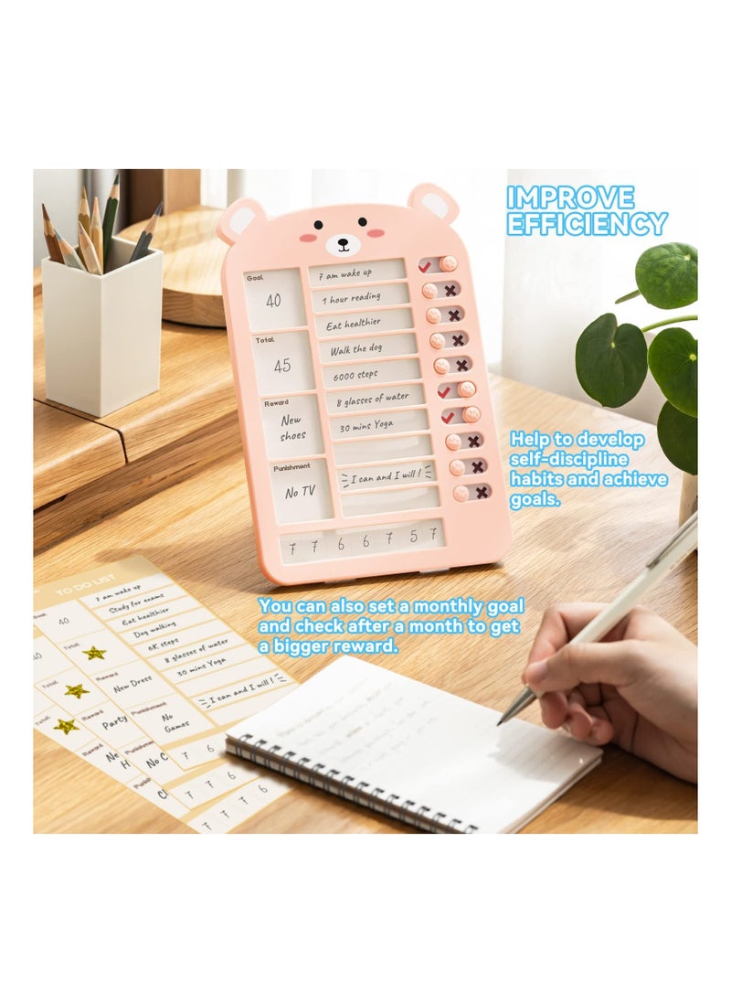SYOSI - Upgraded My Chores Checklist Task Board for Kids - Habit Tracker or Daily and Weekly Planner, Reward Chart and Behavior Chart for Kids at Home (White), Chore Chart for Kids Multiple Kids, Efficiency - Image 1