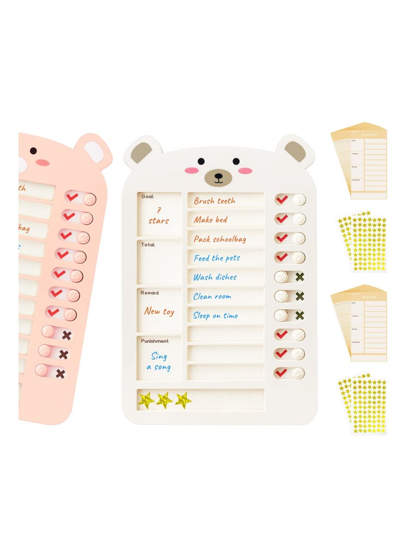 SYOSI - Upgraded My Chores Checklist Task Board for Kids - Habit Tracker or Daily and Weekly Planner, Reward Chart and Behavior Chart for Kids at Home (White), Chore Chart for Kids Multiple Kids, Efficiency - Image 1