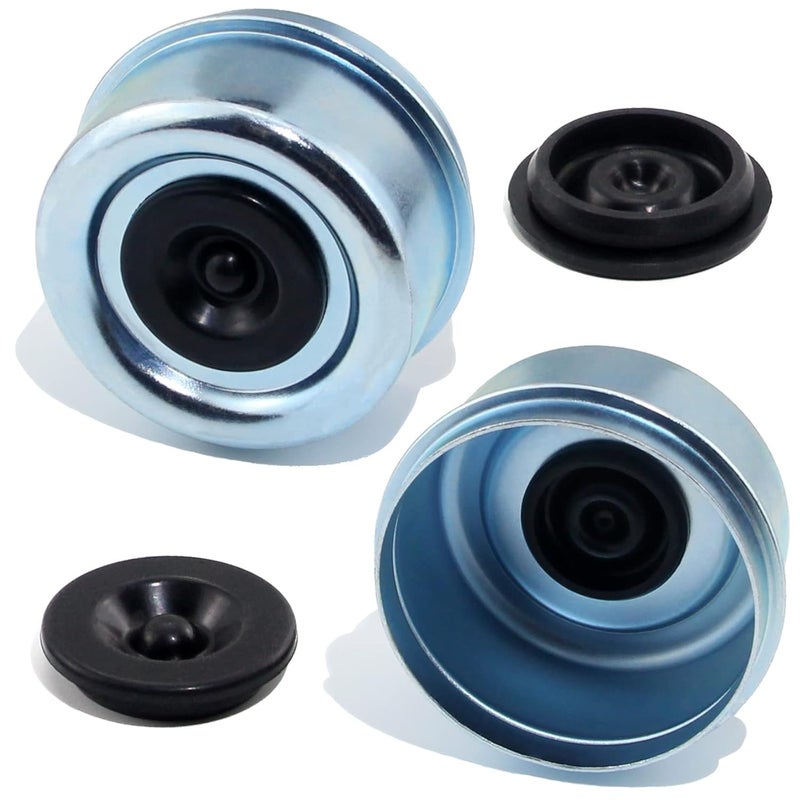 GREPSPUD 2pcs 2.72'' Trailer Hub Dust Caps, Trailer Spindle Bearing Dust Cap Cup Grease Cover Caps & Extra Rubber Plugs for 7000 to 8000 lb Boat Trailer Dexter EZ Lube Trailer Camper RV Axle - Image 1