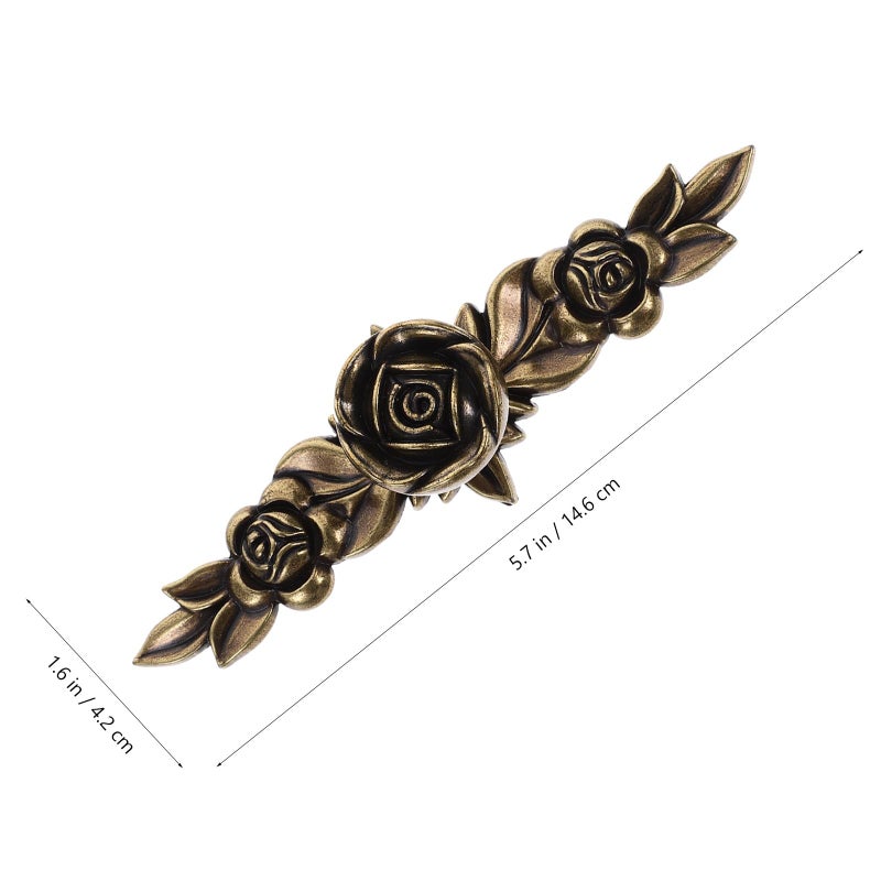 Vintage Rose Brass Cabinet Knobs 2pcs Single Hole Drawer Pulls For Kitchen Furniture Wardrobe - Image 3