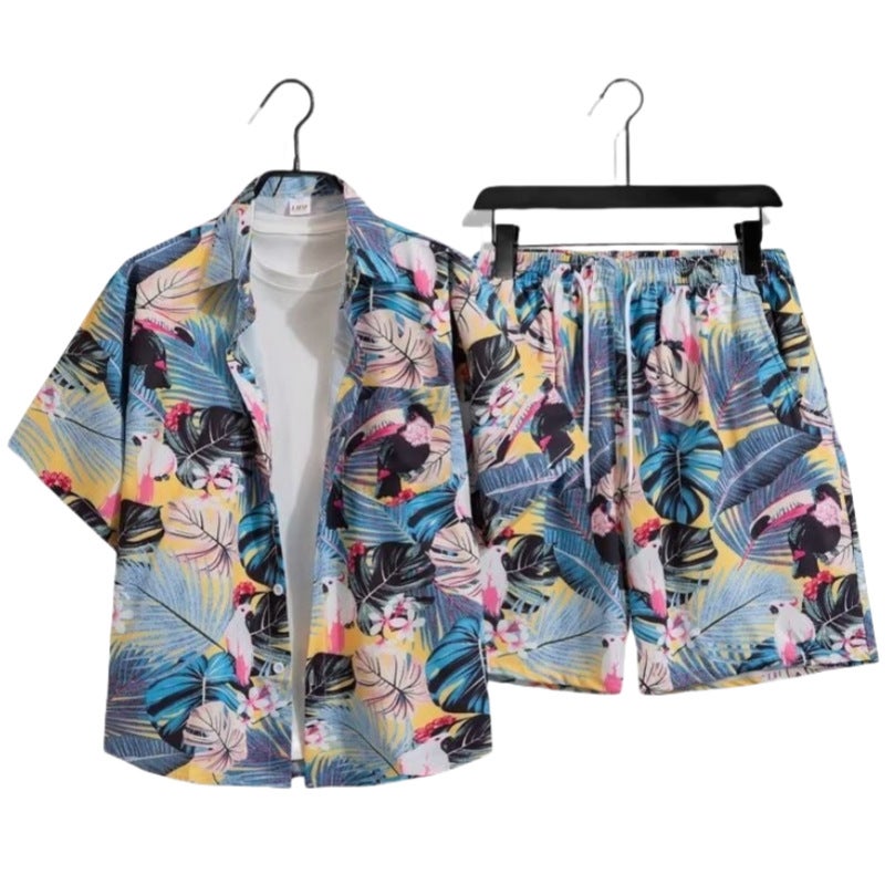 2025 Fashion Men'S Summer Short-Sleeved T-Shirt Basketball Jersey Casual Trendy Shorts Two-Piece Set Korean Style Trendy - Image 1