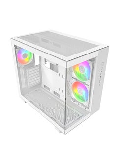 MONTECH King 65 PRO ATX Mid Tower Gaming PC Case - White, Dual Chamber Design, High Airflow Mesh Panels, Supports RTX 40 Series, 3 Pre-Installed ARGB PWM Fans, Tool-Free Access, USB Type-C, 7 PCIe Slots, Up to 420mm GPU and 175mm CPU Cooler Support, Radiator Support up to 360mm, Maximum Storage of 2 HDDs + 5 SSDs, Bottom Dust Filter, and Excellent Cooling Options. Ideal for Gamers and PC Builders Seeking Efficient Airflow and Spacious Compatibility  - Image 1