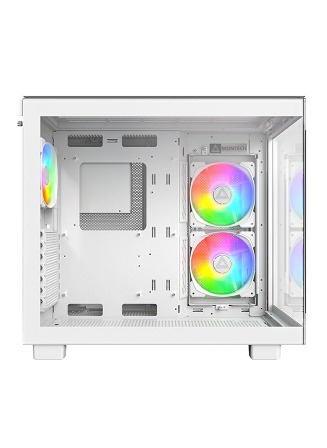 MONTECH King 65 PRO ATX Mid Tower Gaming PC Case - White, Dual Chamber Design, High Airflow Mesh Panels, Supports RTX 40 Series, 3 Pre-Installed ARGB PWM Fans, Tool-Free Access, USB Type-C, 7 PCIe Slots, Up to 420mm GPU and 175mm CPU Cooler Support, Radiator Support up to 360mm, Maximum Storage of 2 HDDs + 5 SSDs, Bottom Dust Filter, and Excellent Cooling Options. Ideal for Gamers and PC Builders Seeking Efficient Airflow and Spacious Compatibility  - Image 3
