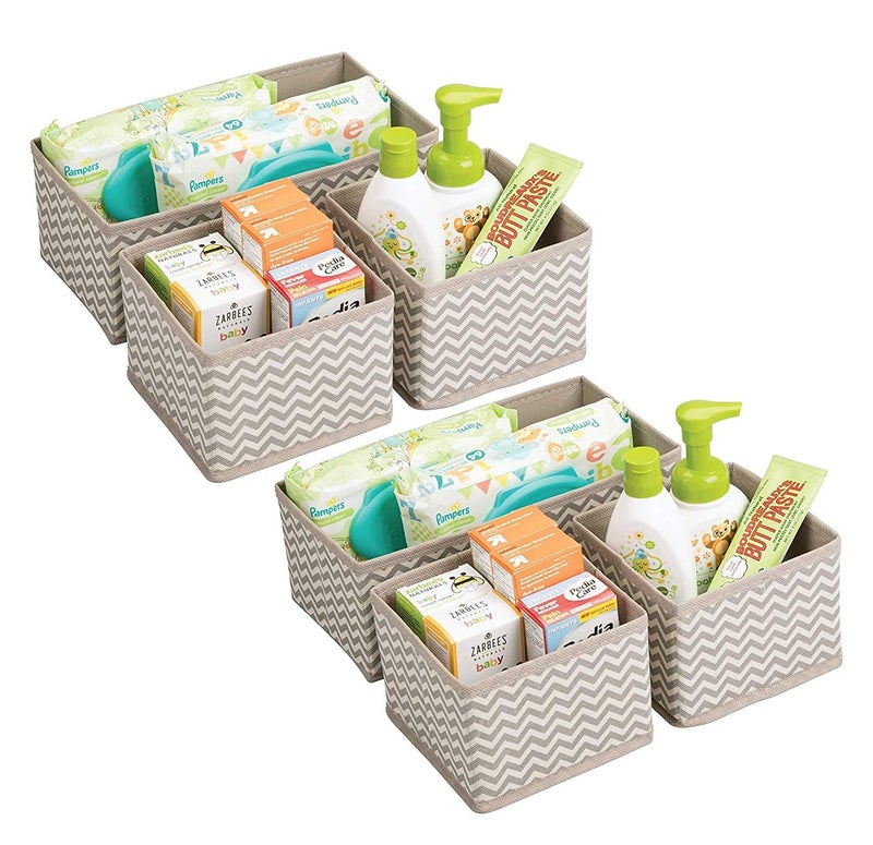 Unyks Star Unyks Star Storage Box Set of 6 Closet Dresser Drawer Organizer Cube Basket Bins Containers Divider with Drawers for Underwear Bras Socks Ties Scarves Set of 6 Grey Wave - Image 1