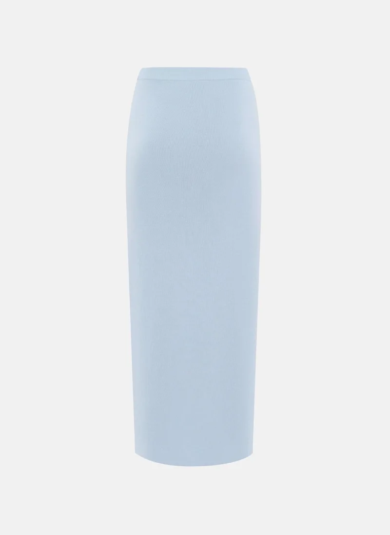 Lichi Monochrome knitted jersey maxi skirt
