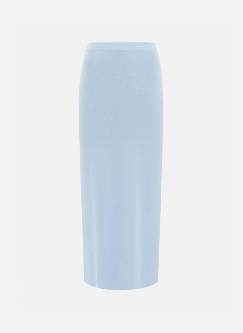 ليتشي تنورة ماكسي من قماش الجيرسي المحبوك أحادي اللون