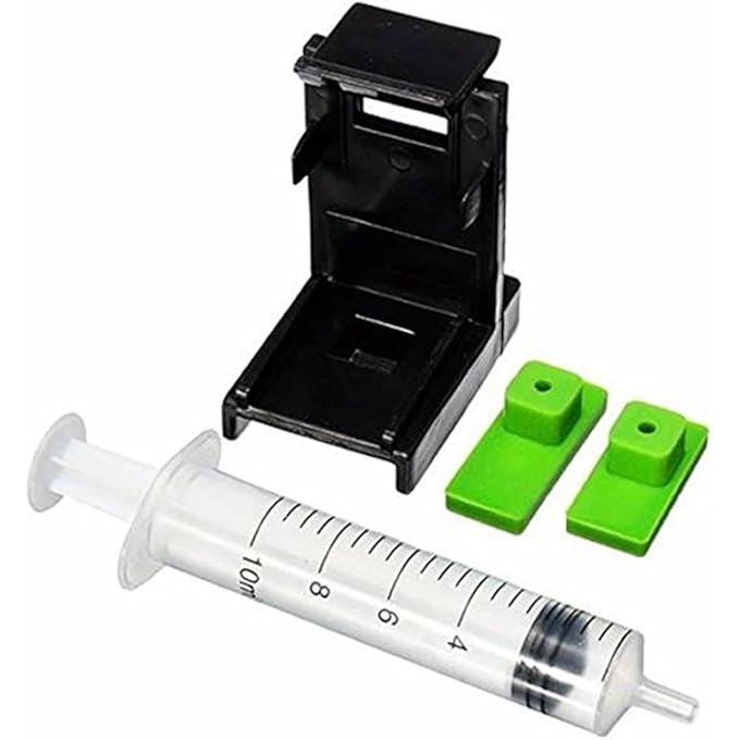 INK REFILL CARTRIDGE CLIP, UNIVERSAL INK SUCTION HOLDER INK PRIMING CLIP SYRINGE KIT WITH PRESSURE CORROSION,RUBBER PADS SYRINGE TOOL KIT FOR CANON INK CARTRIDGE 445/446/440/441/460/461 - Image 2