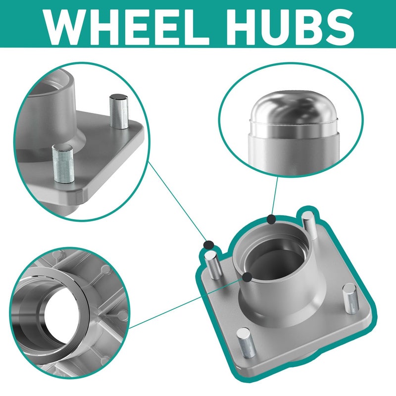 Drive-up Club Car DS Front Hub Assembly, Golf Cart Front Wheel Hub with Bearings Seals Kit for Club Car DS 1981-2003 Gas and Electric Golf Carts, OEM 1011892 - Image 2