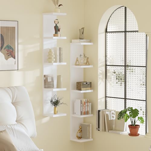 LitaEther 5 Tier White Lack Wall Shelf - Multi-Functional Display Organizer for Anime Figures, Funko Pop, Plants, Makeup & Books (7.1" x 5.5" x 30.7") – Space-Saving Floating Shelf for Home & Office - Image 5