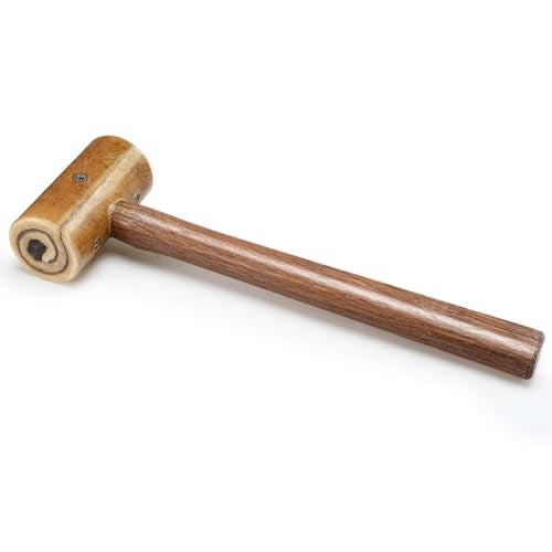 Leriton Natural Rawhide Mallet Tool, Rawhide Leather Hammer, Cowhide Carving Tool for Repairing Ring Handles, Jewelry Making, Leather Processing, Woodworking, DIY Handmade Tools 11.2 Inch - Image 1