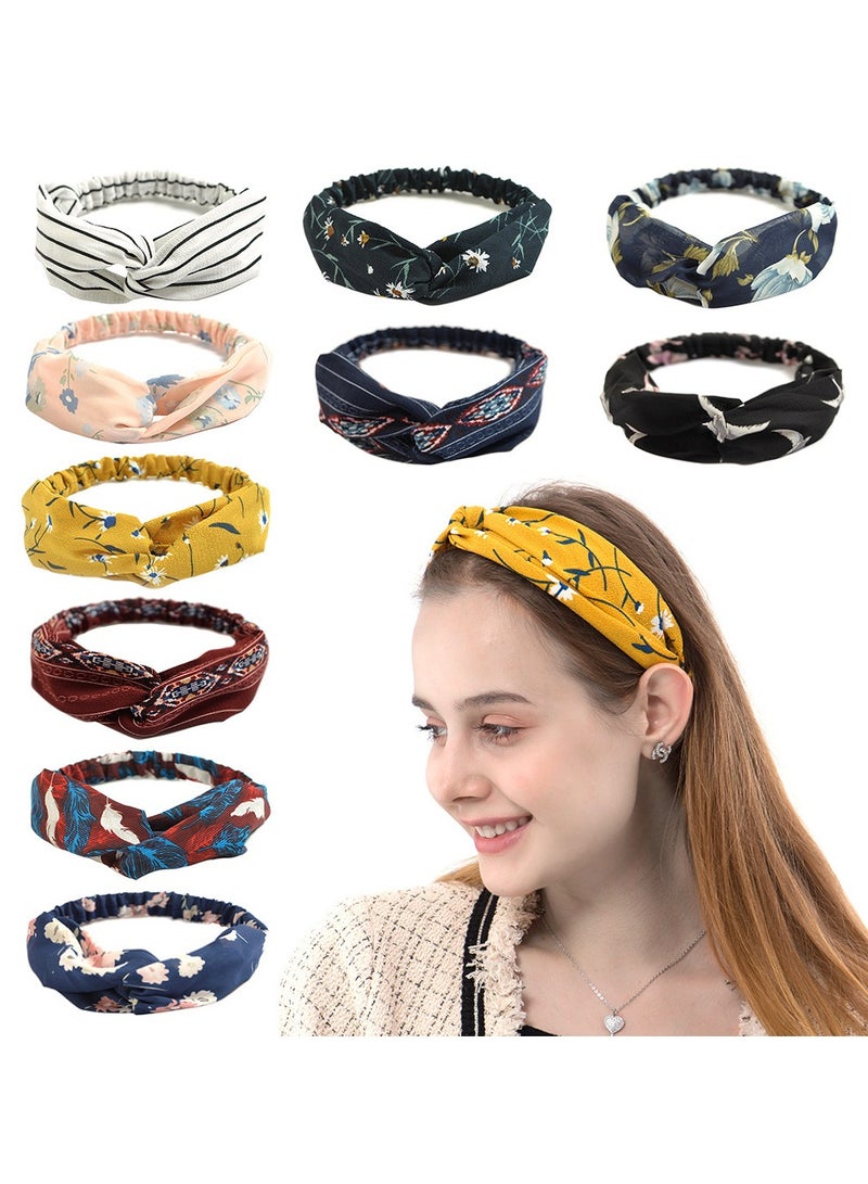 ORiTi 10 Pack Headbands for Women Non Slip Elastic Hair Bands Yoga Workout Running Sport Sweat Hair Wrap for Girls  - Image 3