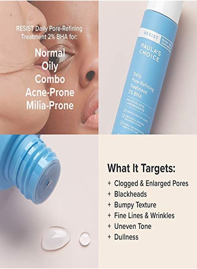 PAULA'S CHOICE - Resist Daily Pore-Refining Treatment 2% Bha With Salicylic & Hyaluronic Acid, Blackheads & Large Pore Exfoliant, Oily Skin, 3 Ounce - Image 1
