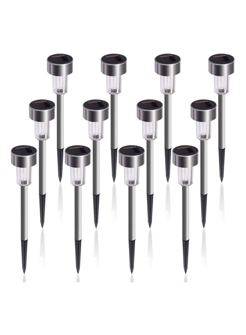 Stainless Steel Solar Pathway Automatic Lights Outdoor Waterproof LED Solar Powered Landscape Decorative Light for Lawn/Garden/Patio/Yard/Walkway/Landscape(12-Pack) - Image 1