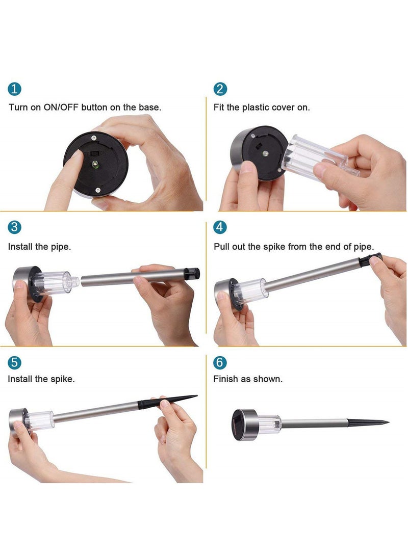 Stainless Steel Solar Pathway Automatic Lights Outdoor Waterproof LED Solar Powered Landscape Decorative Light for Lawn/Garden/Patio/Yard/Walkway/Landscape(12-Pack) - Image 3