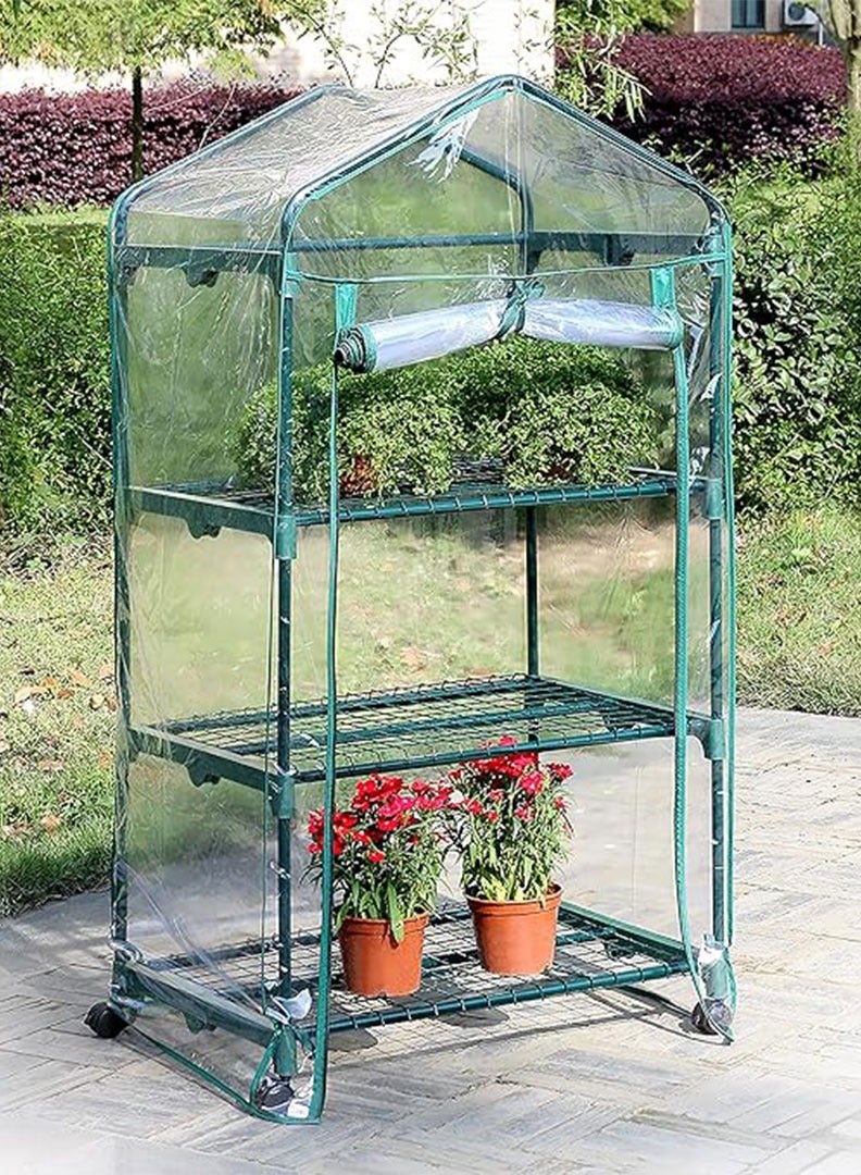 Generic 3-Tier Indoor Grow Tent with Clear PVC Cover – 125x96x49 cm for Plants, Seedlings & Herbs – Portable Greenhouse for Indoor Gardening  - Image 5