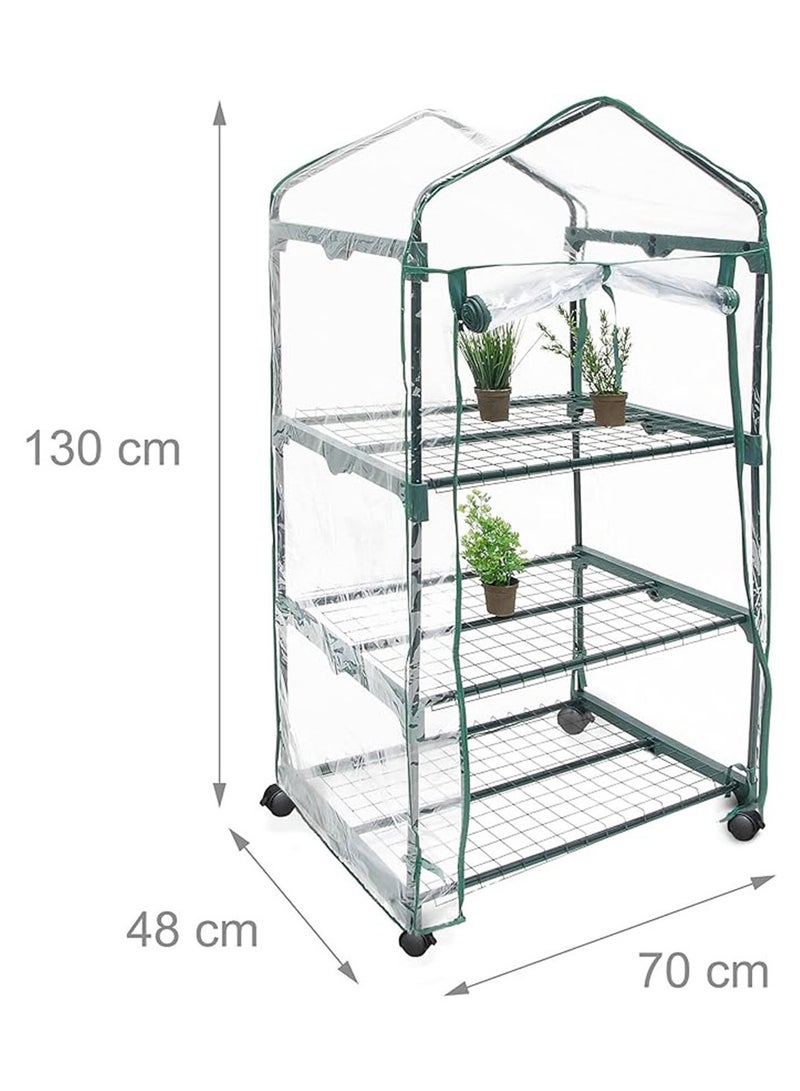 Generic 3-Tier Indoor Grow Tent with Clear PVC Cover – 125x96x49 cm for Plants, Seedlings & Herbs – Portable Greenhouse for Indoor Gardening  - Image 4
