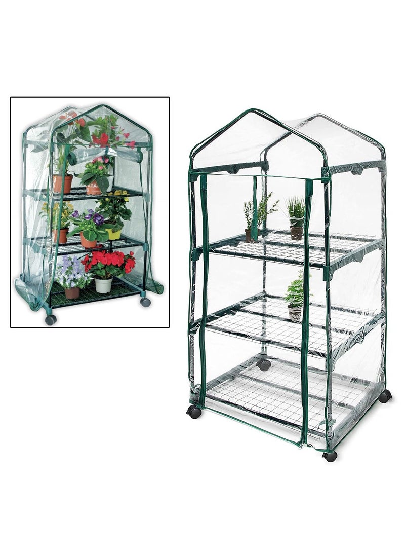 Generic 3-Tier Indoor Grow Tent with Clear PVC Cover – 125x96x49 cm for Plants, Seedlings & Herbs – Portable Greenhouse for Indoor Gardening  - Image 1