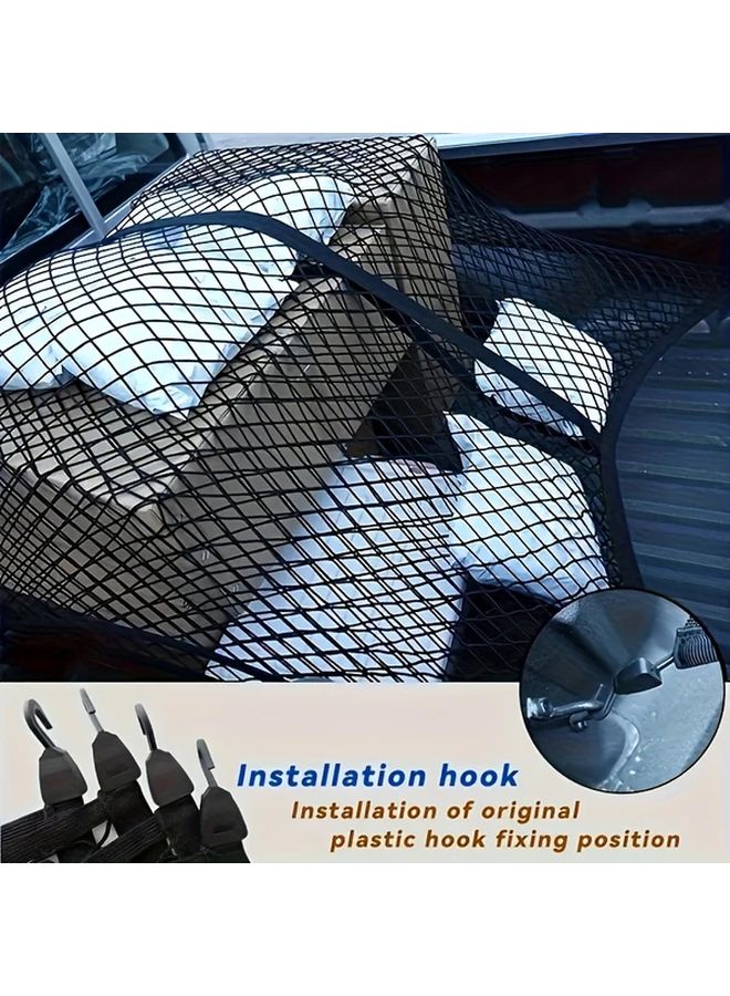 1pc Universal Elastic Truck Trunk Net Black 39x31 Inch High Strength Cargo Net Multi Functional Light Load Use Practical Design Flexible Transportation Safety Trailer Tailgate Organizer Truck Bed Accessories - Image 4