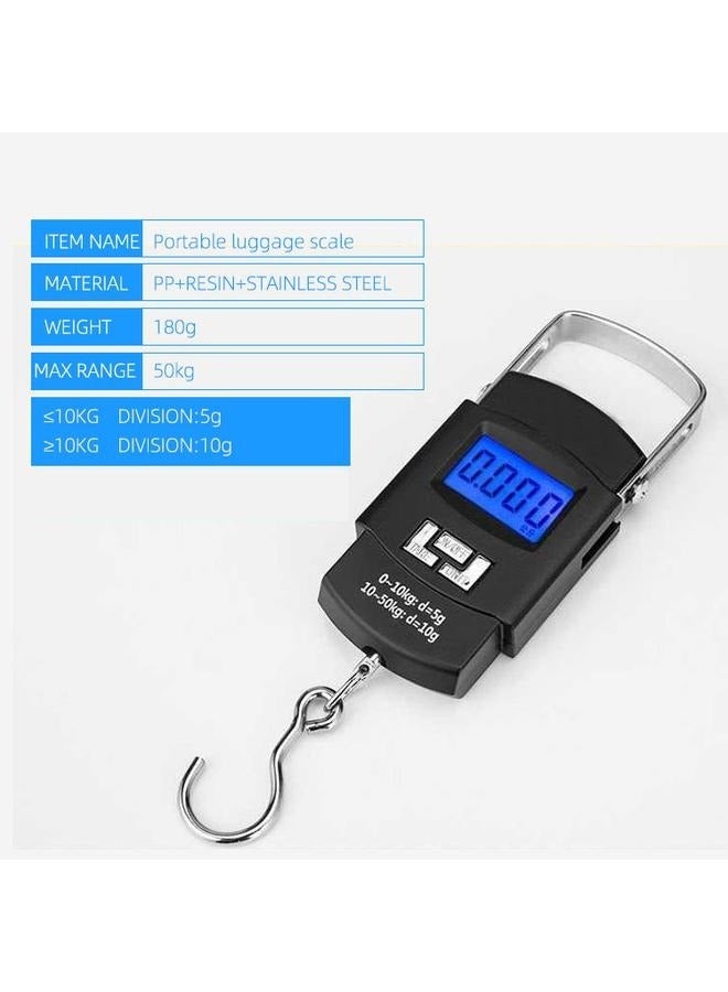 LCD Digital Hanging Luggage Weighing Scale Black-Luggage Scale Many Ways of use, Accurate Numbers,The Perfect Multifunctional Scale - Image 4