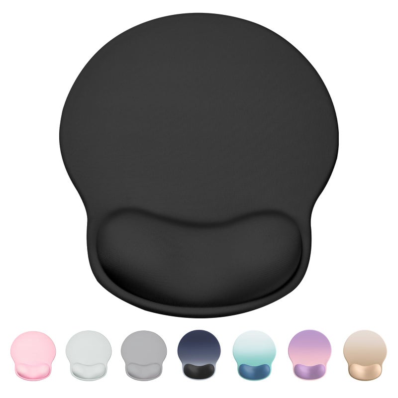 Laborio Ergonomic Mouse Pad with Wrist Rest, Large Mousepad(10.6'' x 9''), Wrist Support Mouse Mat with Non-Slip Base, Pain Relief for Laptop & Computer (Black) - Image 1